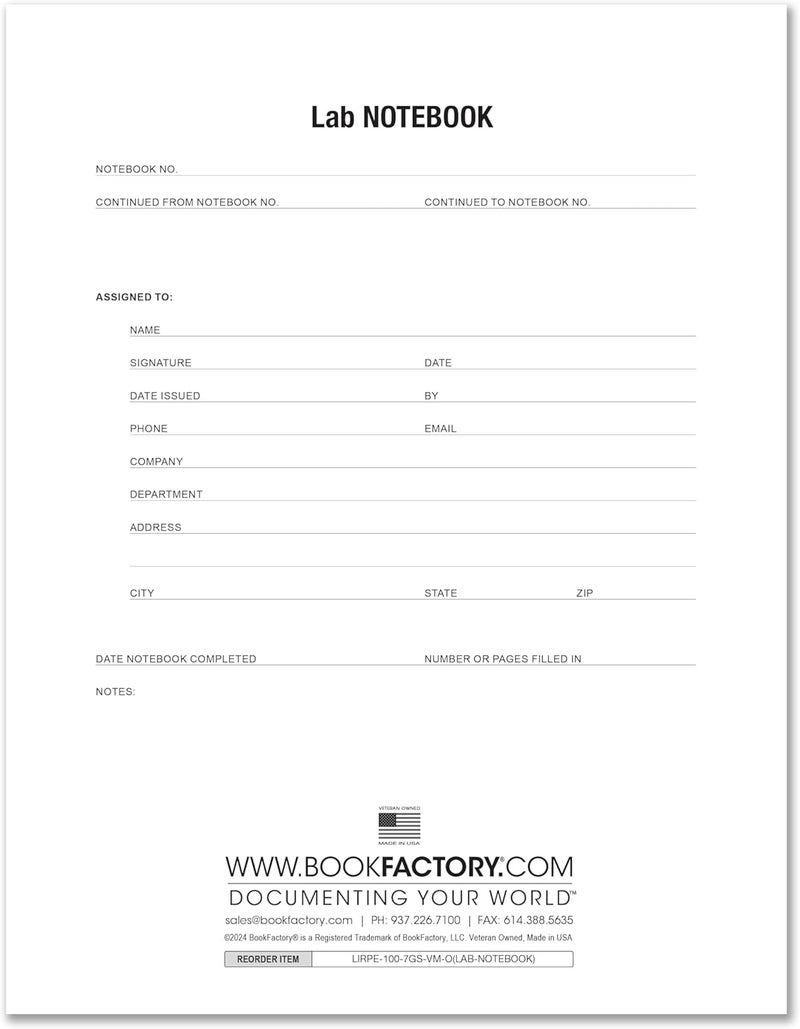 BookFactory دفتر مختبر برتقالي / 100 صفحة دفتر مختبر مخيط - درجة احترافية - 100 صفحة، 8.5'' × 11'' غلاف صلب مغلف، لمسة ناعمة (صنع في الولايات المتحدة)  - Image 3